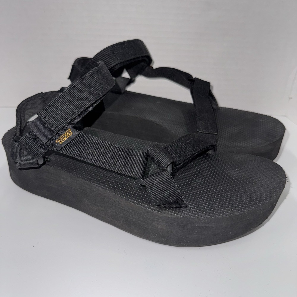 Teva Women's Flatform Universal Platform Sandals 1008844 Size 11 Black